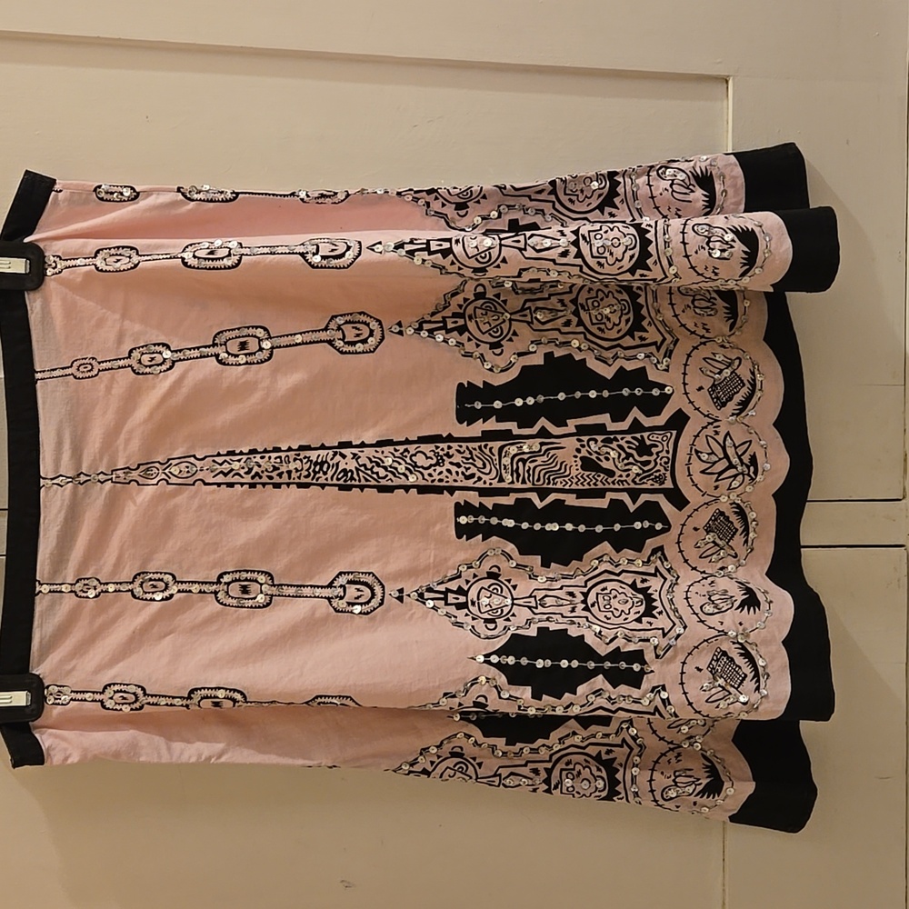 Rave pink and black embellished skirt Sz S